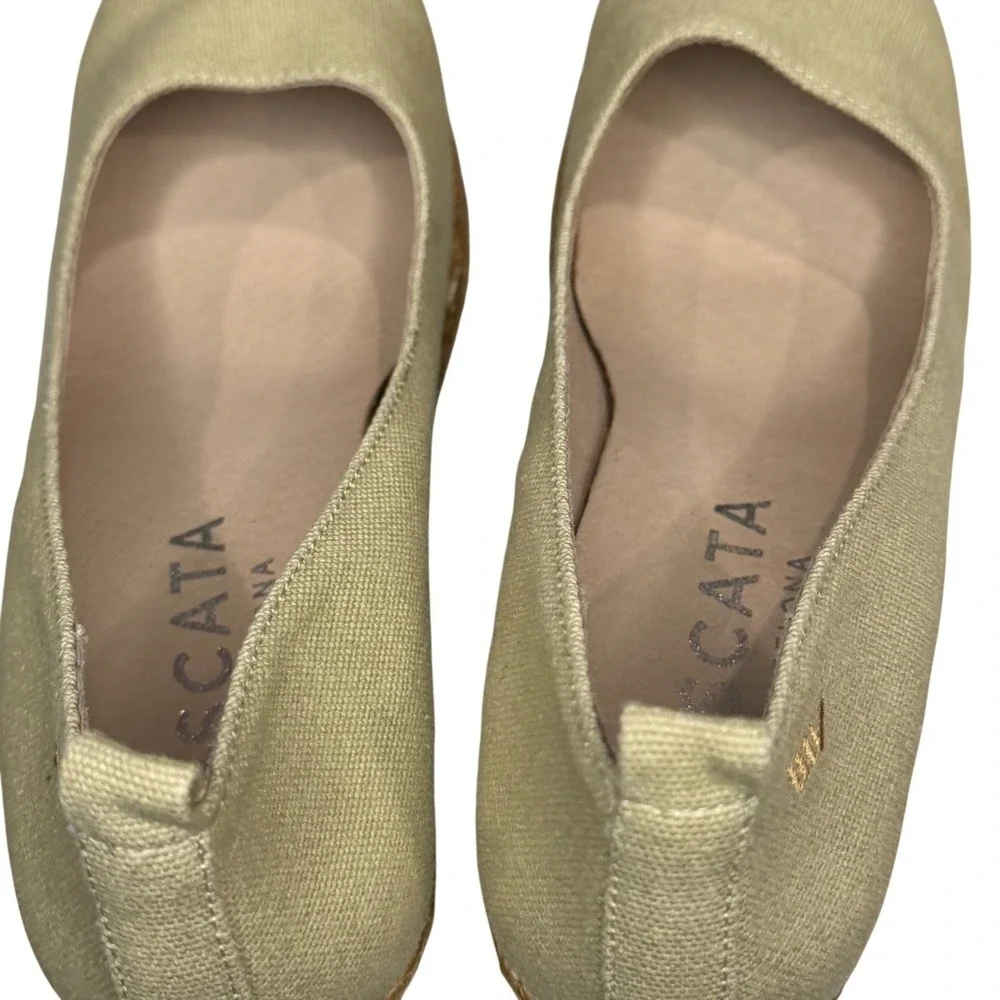 Viscata Barcelona Marquesa Canvas Espadrille Wedge Pump 40 US 9 Beige Echo Spain